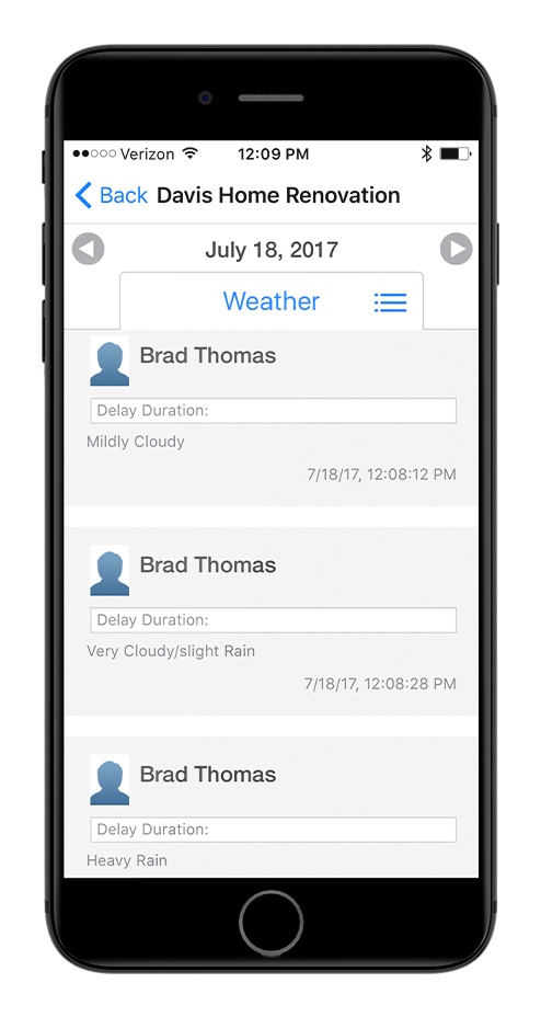 Daily Log App - Weather Tracking